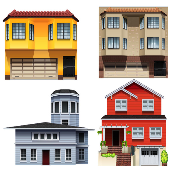 Diferentes diseños de edificios
 - Vector, Imagen