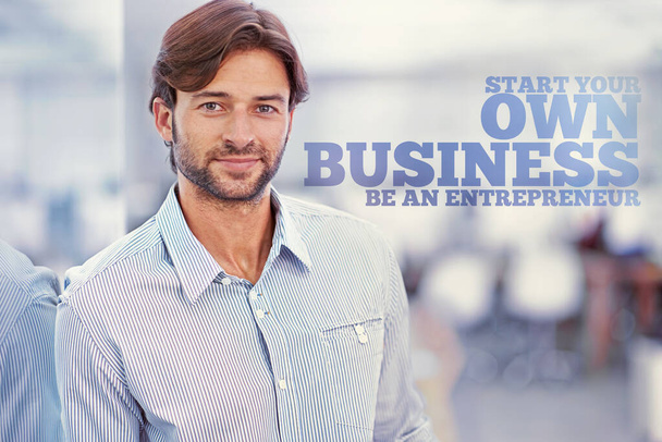 You can too. A graphic illustration depicting modern business and entrepreneurship - Photo, image