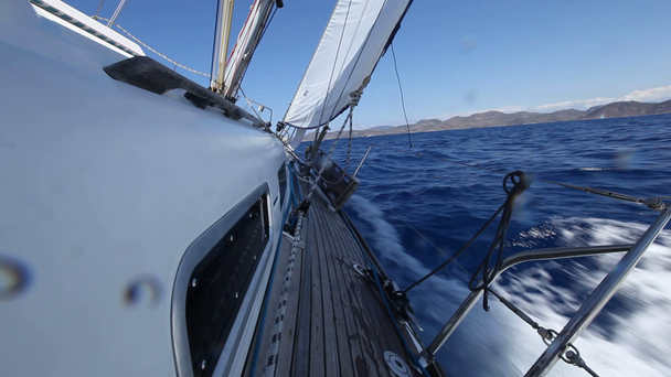 Sailboat participate in regatta. - Footage, Video