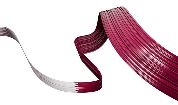 Qatar flag Ribbon 3d illustration on isolated background - Foto, immagini