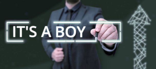 Вивіска, що відображає It S A Boy, бізнес-ідея Очікування чоловічого малюка милих синіх кольорів багато автомобільних іграшок
 - Фото, зображення