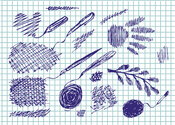 ícones de caneta desenhados à mão
 - Vetor, Imagem