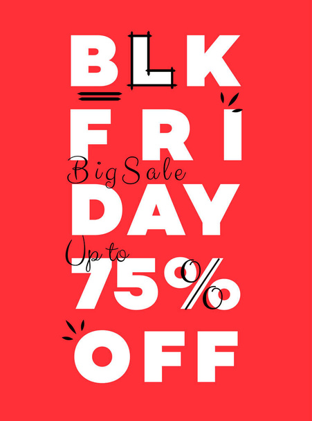 black Friday big sale poster flyer or social media post template design - Vector, Image