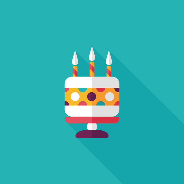 birthday cake flat icon with long shadow,eps10 - Vector, imagen
