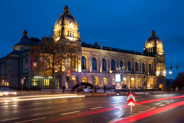 Historic town hall, night view, Wuppertal, Bergisches Land, North Rhine-Westphalia, Germany, Europe - Foto, Bild