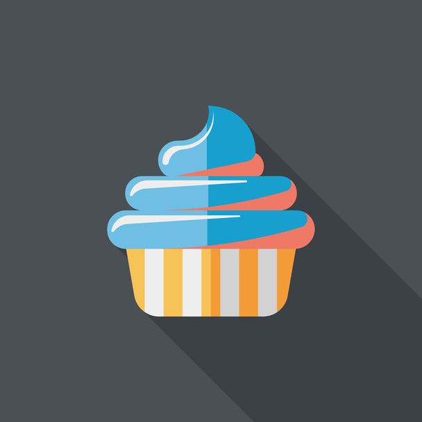birthday cake flat icon with long shadow,eps10 - Vector, Image
