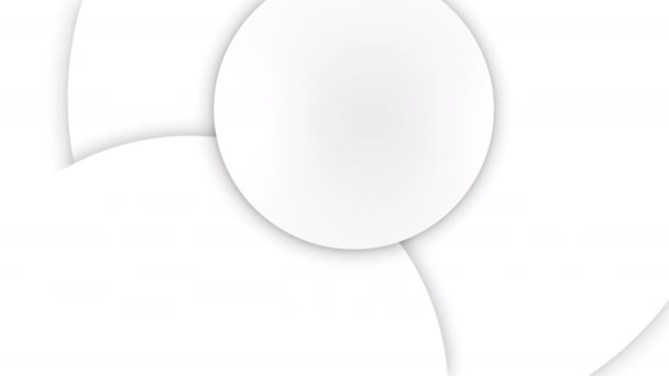 Een strakke, elegante witte achtergrond met cirkels. Abstracte achtergrond animatie met zachtjes draaiende cirkelvormen. Deze witte grijze minimalistische cirkelvormige bewegingsachtergrond is 4K en een naadloze lus. - Video