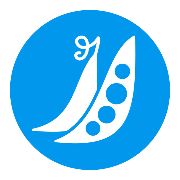 Ikona vektorového glyfu izolovaného z hrášku. Zeleninové znamení. Grafický symbol pro potraviny a nápoje webové stránky, design aplikací, mobilní aplikace a tisková média, logo, UI - Vektor, obrázek