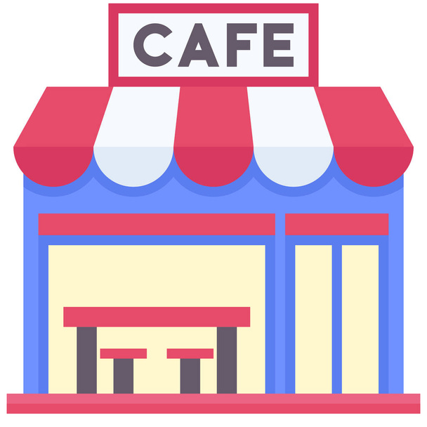 Coffeehouse, coffee shop or cafe vector icon - Vector, Image