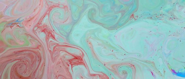 Abstract fluid art background with pastel muted colors. Multicolored liquid surface - Φωτογραφία, εικόνα