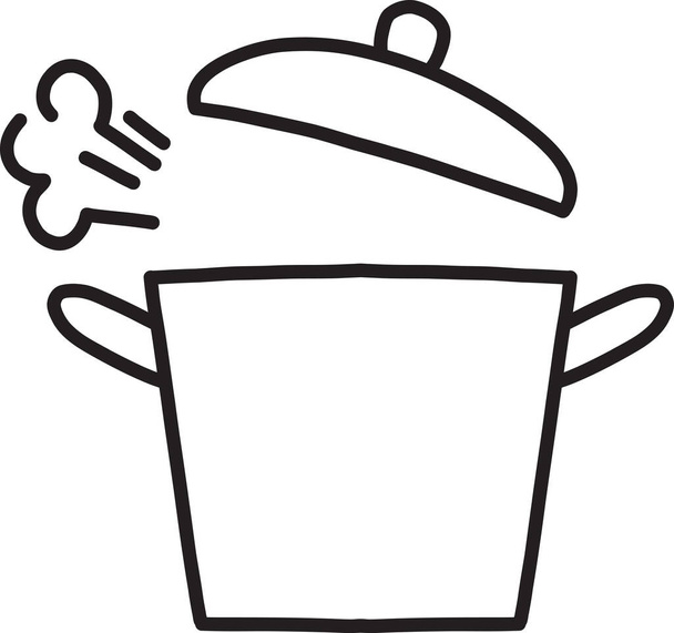 Рука Мальована ілюстрація кухонного горщика ізольована на фоні
 - Вектор, зображення
