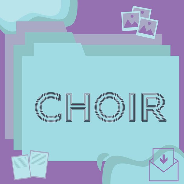 Текстовий знак, що показує хор, Слово для групи, організованої для виконання ансамблю співу - Фото, зображення