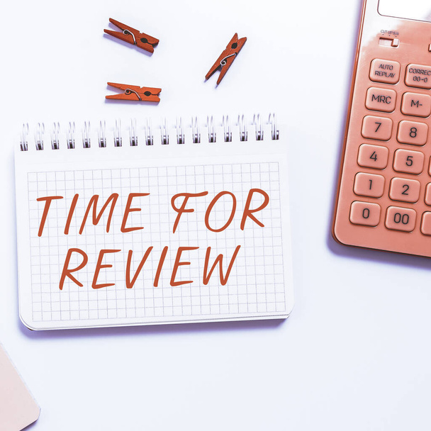 Podepsat zobrazení Time for Review, Business concept Vyhodnocení Zpětná vazba Okamžitá výkonnost Vyhodnocení - Fotografie, Obrázek