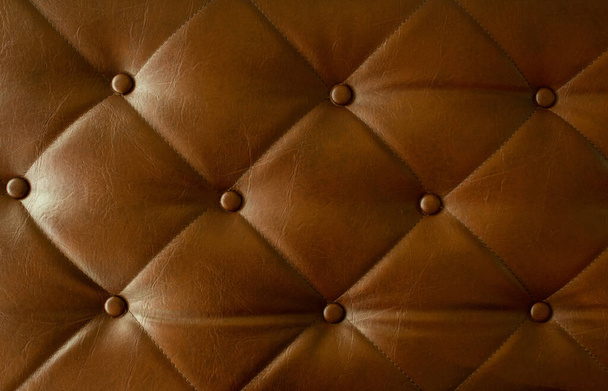 canapé brun texture, canapé gros plan, design de luxe, fond de peau - Photo, image