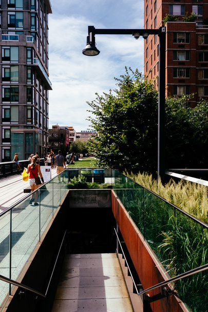 Staircase to the street at The High Line, in Manhattan, New York - Photo, image