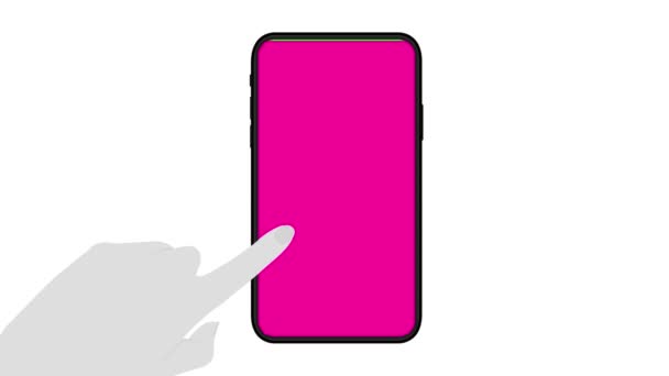 Swipe action анимация на экране смартфона (макет для использования хромакея)) - Кадры, видео