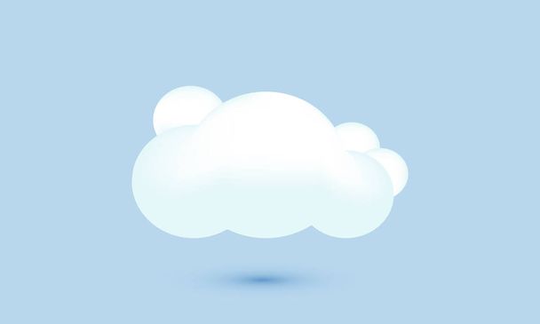 ilustración icono creativo vector 3d nube blanca aislada en el fondo - Vector, imagen