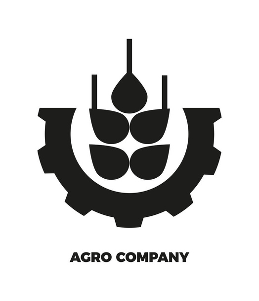Agro boerderij embleem, label, bord. Design sjabloon voor uw eco-bedrijf, bio-producten of boerderij producten op te slaan. Vector silhouet pictogram. - Vector, afbeelding