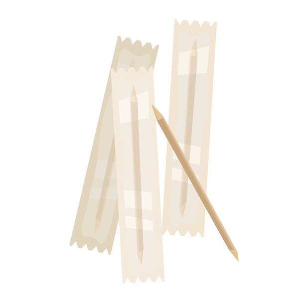 Muchos palillos de dientes sobre fondo blanco - Vector, imagen