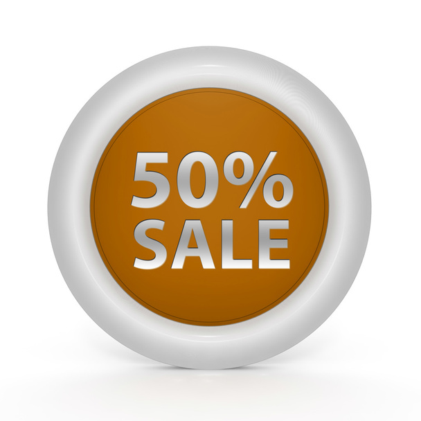 Πώληση πενήντα τοις εκατό κυκλική εικόνα σε άσπρο φόντο - Φωτογραφία, εικόνα