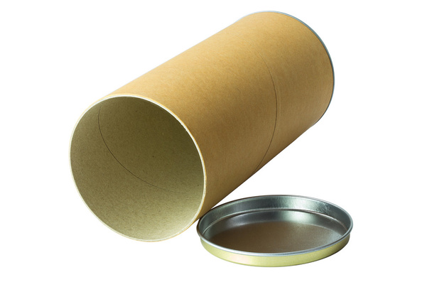 Open brown cylinder tube container - Photo, Image