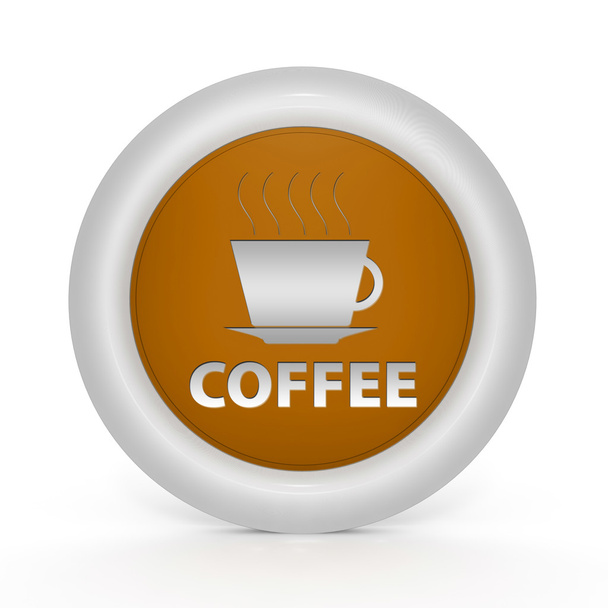 Koffie circulaire pictogram op witte achtergrond - Foto, afbeelding
