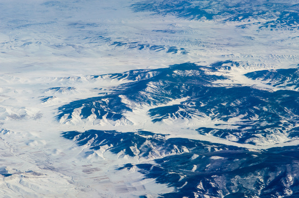 Вид с воздуха на пустыню Гоби в западном Китае
 - Фото, изображение