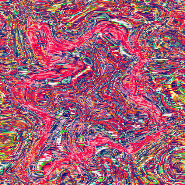 Modèle de distorsion rose vif. Papier peint kitsch coloré lumineux pour la conception de flux fluide. Papier fin marbré rose vif - Photo, image