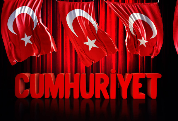 Dag van de Republiek, Turkije Vlag - Turkije Achtergrond Ontwerp - Foto, afbeelding