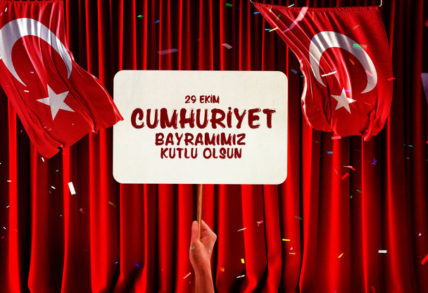 Dzień Republiki, flaga Turcji - projekt tła dla Turcji - Zdjęcie, obraz