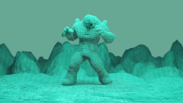 Monster Dancing, swing dance charleston, isolated, 3d rendering, loop animation - Záběry, video
