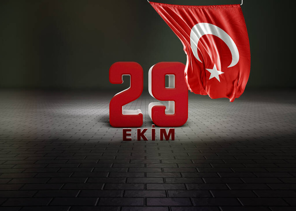 トルコ共和国の日旗-トルコ背景デザイン - 写真・画像