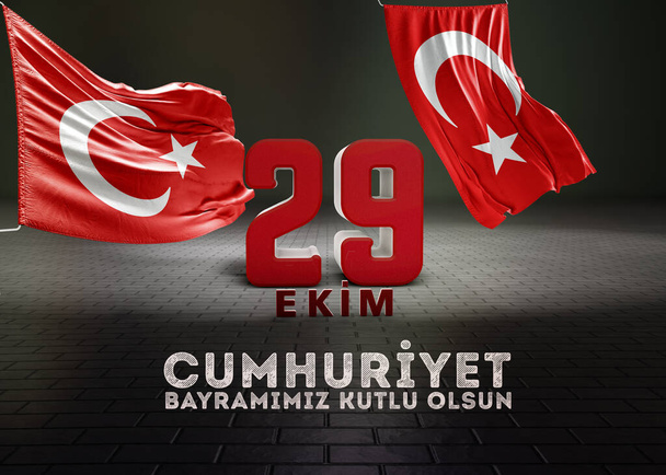 День Республіки Туреччина Flag - Turkey Background Design - Фото, зображення