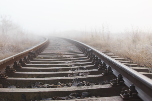 Ferrocarril en la niebla
 - Foto, Imagen