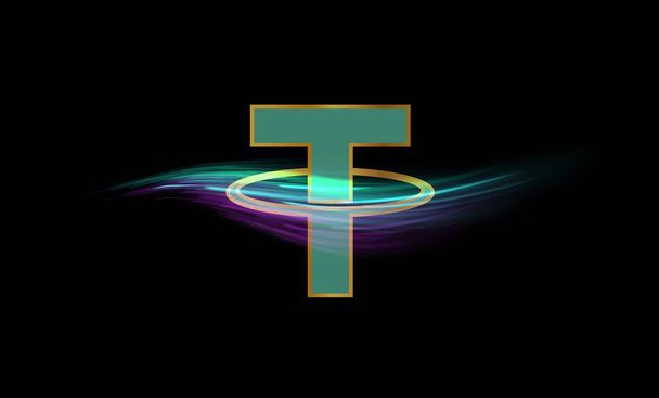 the tether-usdt virtual currency logo. 3d illustrations. - Photo, Image
