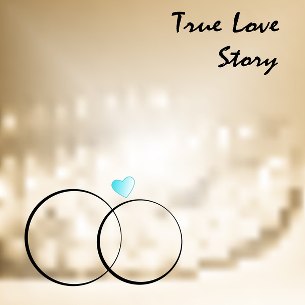 Настоящая любовь с двумя обручальными кольцами
 - Вектор,изображение