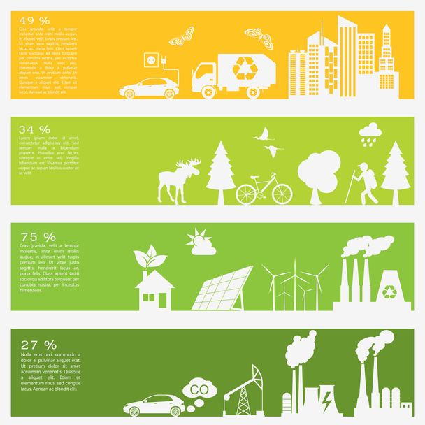 Environment, ecology infographic elements. Environmental risks,  - Vector, Imagen