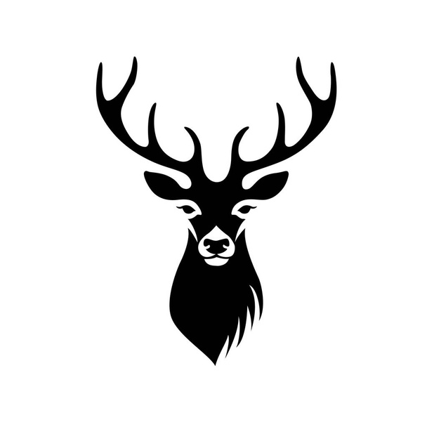 silueta de ilustración de cabeza de ciervo estilizada. - Vector, imagen