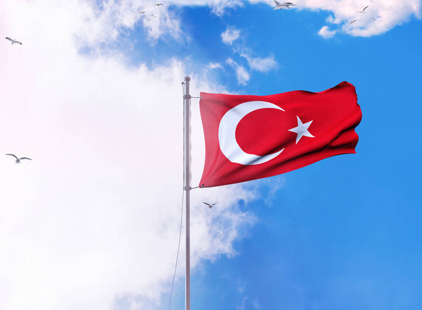 Türkische Flagge, Türkei - Türkei Hintergrunddesign - Foto, Bild