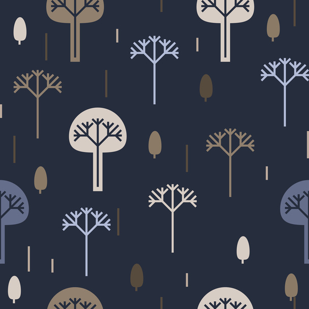 Vector seamless background, silhouettes of trees - Vector, afbeelding