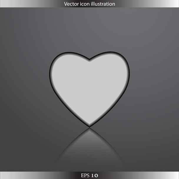 Vector heart web flat icon - Vector, Image