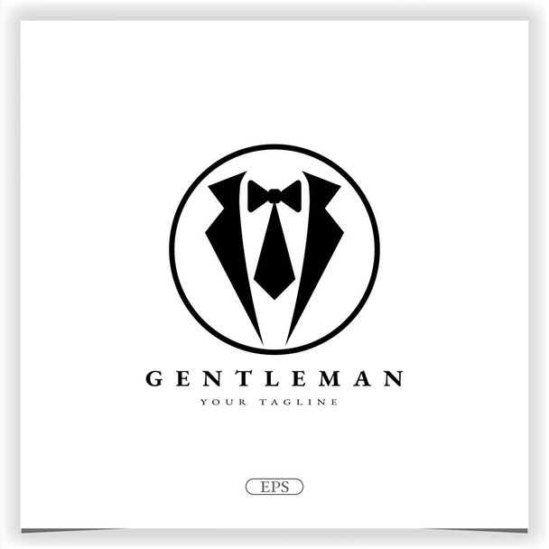 Csokornyakkendő öltöny úriember divat szabó ruhák vintage klasszikus logó üzletek tervezés prémium elegáns sablon vektor eps 10 - Vektor, kép