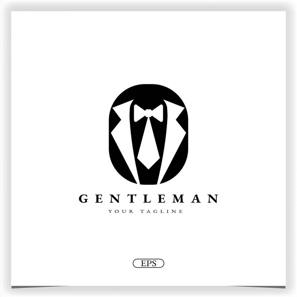 Fliege Smoking Anzug Gentleman Mode Schneider Kleidung Vintage klassischen Logo Bussines Design Premium elegante Vorlage Vektor eps 10 - Vektor, Bild