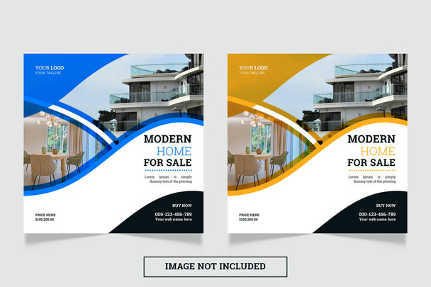 Moderno imobiliário social media post ou modelo de banner  - Vetor, Imagem