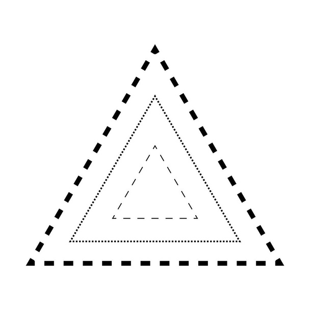 就学前、幼稚園、モンテッソーリの子供たちのための三角形の形の壊れた線の要素のトレースベクトルイラストでの事前作成、描画、切断練習活動 - ベクター画像