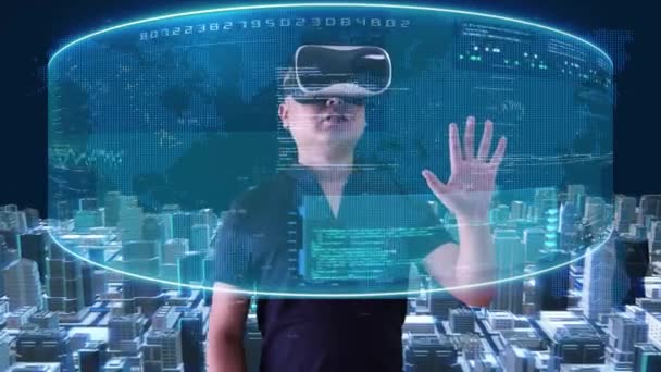 Metaverse holographic vr virtual technology screen demonstration - Footage, Video