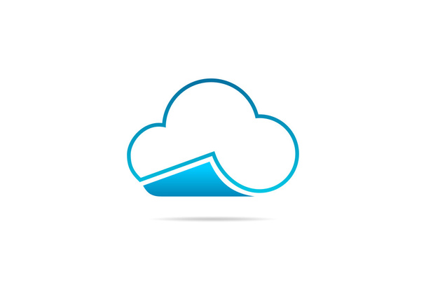 Bulut bilgi işlem veri logosu - Vektör, Görsel