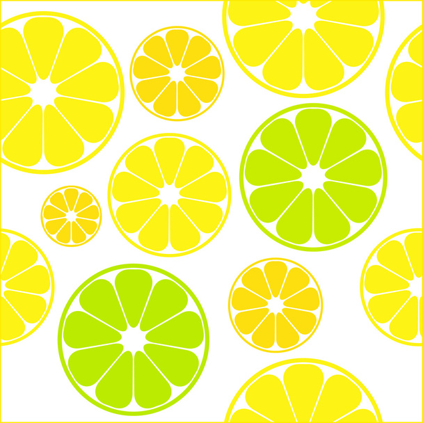 Vector seamless pattern with lemons and limes - Vektor, obrázek