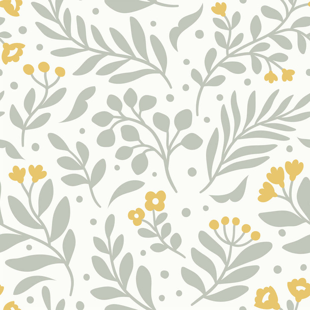 seamless floral pattern with flowers and leaves. web illustration - Vetor, Imagem