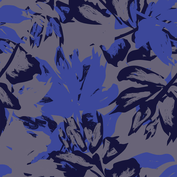 Kukka siveltimenvedot saumaton kuvio suunnittelu muoti tekstiilit, grafiikka, taustat ja käsitöitä - Vektori, kuva